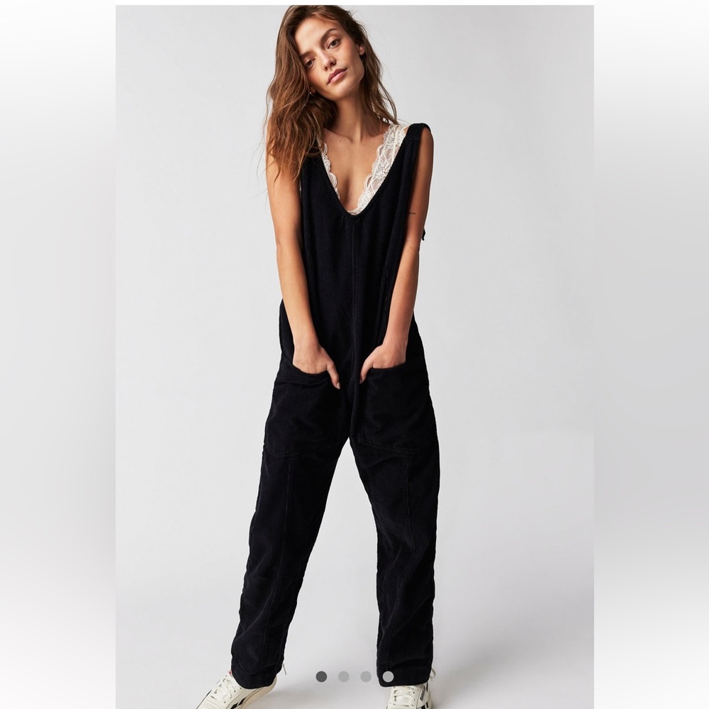 NEW Free People We The Free High Roller Cord Black Jumpsuit XL - Picture 3 of 13